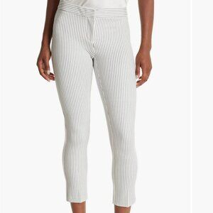 NWT Amanda & Chelsea White Gray Stripe Skinny Crop Stretch Capri Pants 4 Petite